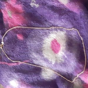 14K gold sparkly necklace adjustable with heart shaped slide to adjust